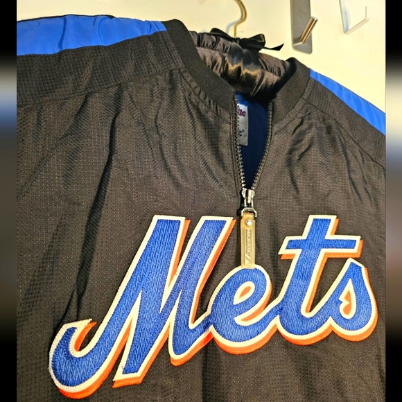 Vintage New York Mets MLB Baseball 1/4 Zip Men's Jacket - Picture 1 of 16